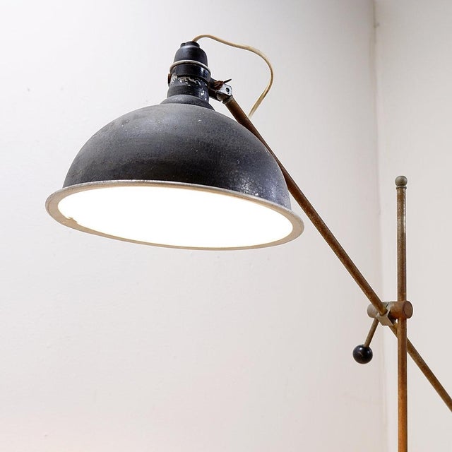 Industrial Industrial Articulating Floor Lamp, 1930s For Sale - Image 3 of 16