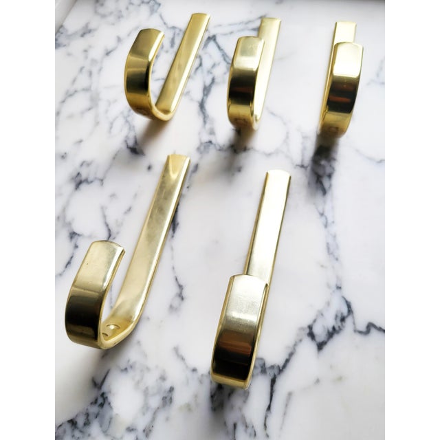 Metal Modernist Austrian Aluminium Wall Hooks, 1950s, Set of 5 For Sale - Image 7 of 11