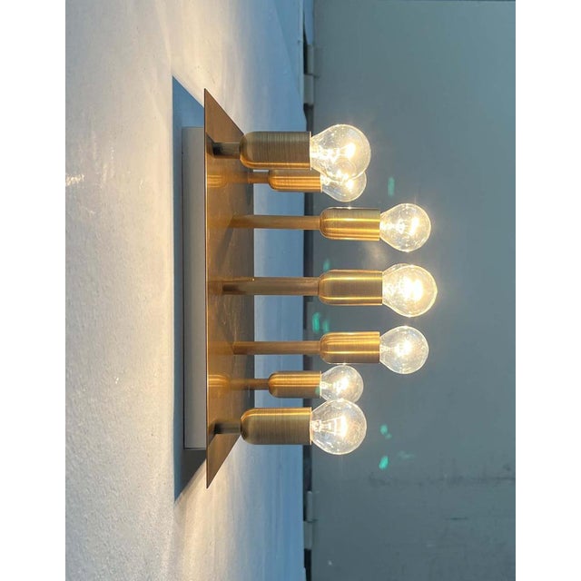 Metal Vintage German Brass Ceiling or Wall Lamp from Sölken, 1970s For Sale - Image 7 of 18