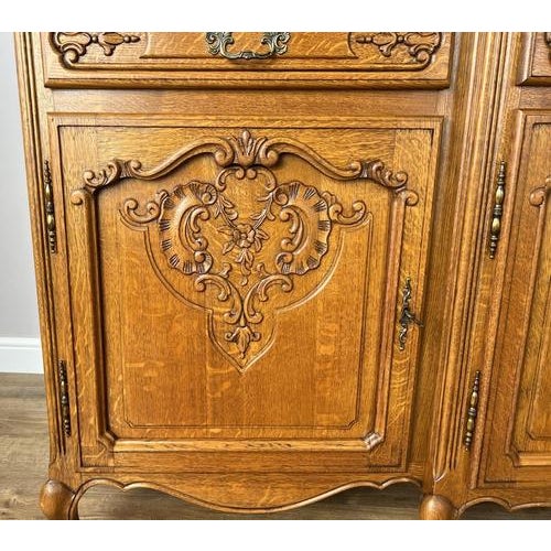 Vintage Louis XIV French Oak Buffet For Sale - Image 4 of 15