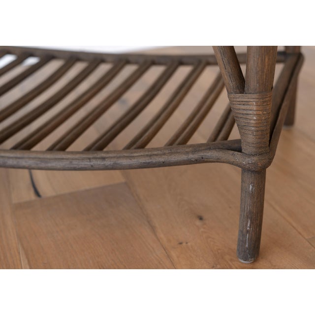 Vintage Rustic Boho Rattan Table With Shelf For Sale - Image 12 of 16