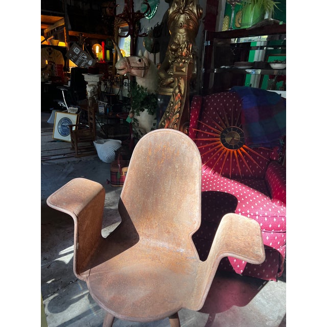 Metal Vintage Geometric Abstract Metal Chair in the Style of Oswald H For Sale - Image 7 of 12