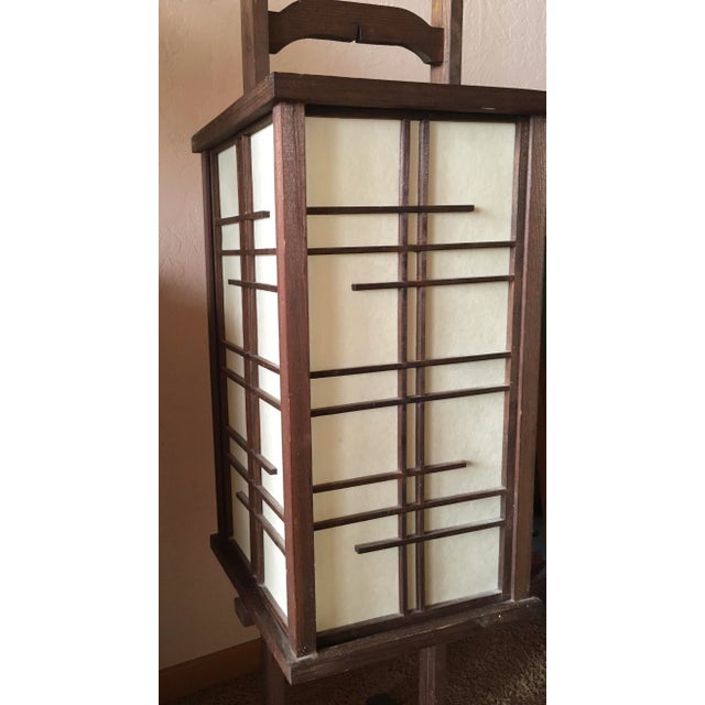 Mid Century Japanese Style Wooden Table or Floor Lamp For Sale In Monterey, CA - Image 6 of 8