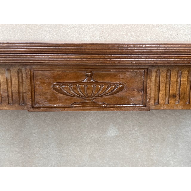 French Louis XVI Style Carved Oak Convertible Console or Dining Table For Sale - Image 9 of 13