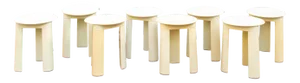 Otto Trio Stools by Olaf Von Bohr for Lineacqualba Italia, 1960s, Set of 8