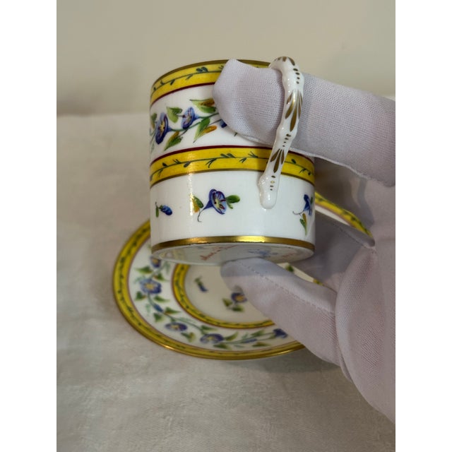 Ceramic 1980s Tiffany & Co. Le Tallec Morning Glory Demitasse Cup & Saucer For Sale - Image 7 of 11