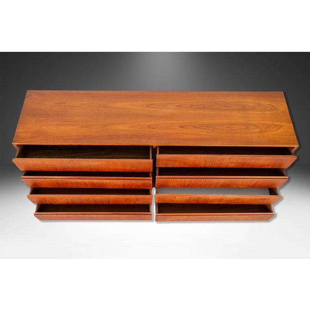 Wood 1960s Danish Mid-Century Modern Long Teak Dresser For Sale - Image 7 of 10