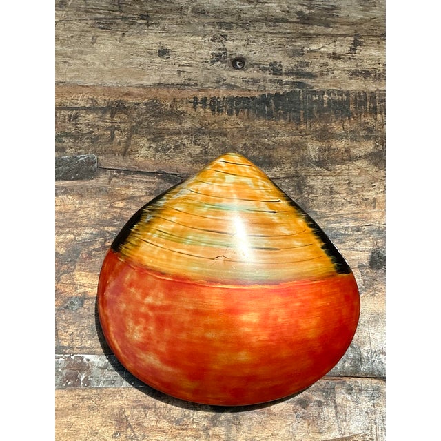 Vintage Lacquered Clam Shell Box For Sale - Image 10 of 12