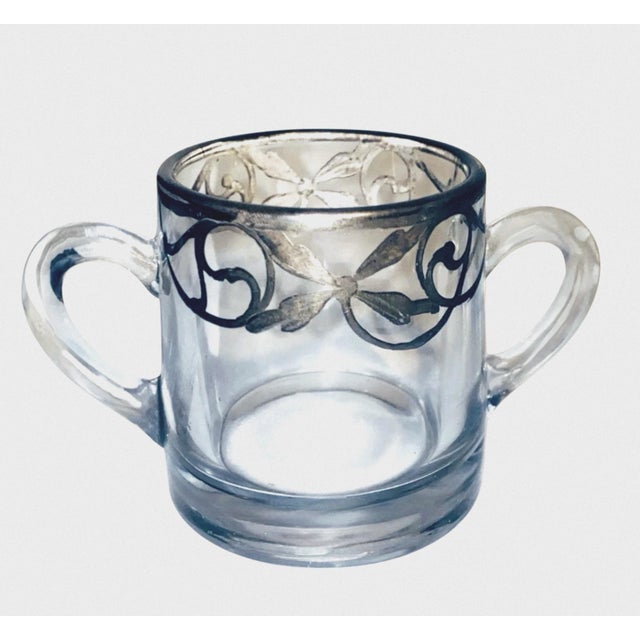 Up for sale is a stunningly beautiful, highly collectible vintage sterling silver overlay glass sugar and creamer set....