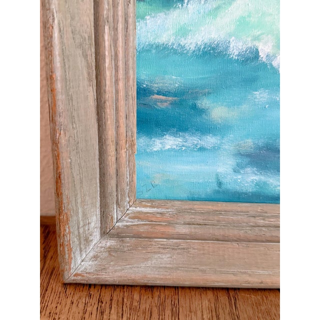 Nautical Vintage Original Impressionist Seascape Beach Painting For Sale - Image 3 of 7