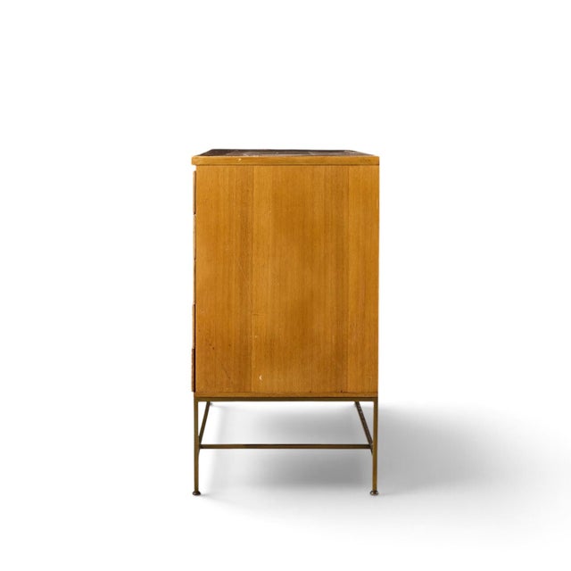 Mid 20th Century Paul McCobb for Calvin Irwin Collection Mid Century Bleached Mahogany and Brass Credenza and Hutch For Sale - Image 5 of 15