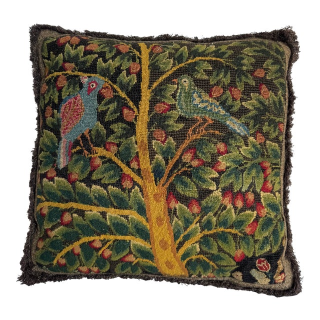 17th Century Needlepoint Tapestry Pillow Circa 1600 For Sale