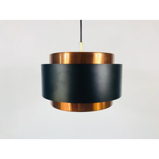 Black & Copper Circular Pendant Lamp from Fog & Mørup, 1970s For Sale - Image 10 of 10