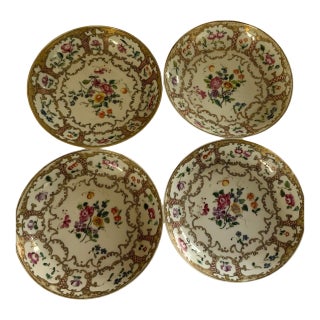 Antique Qianlong Famille Rose Chinese Export Porcelain Saucer Bowls - Set of 4 For Sale