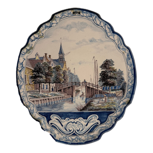 Antique Delft Wall Plaque