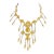 Vintage Gold Bib Statement Necklace Waterfall Pendants Egyptian Cleopatra Vendome For Sale