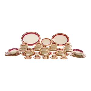 American Porcelain/Gilt Braid Decorated by Lenox for j.e Caldwell Dinner Set