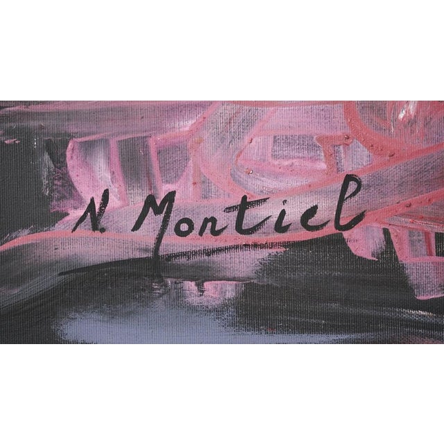 N. Montiel, Abstract Composition, Oil on Canvas For Sale - Image 10 of 13