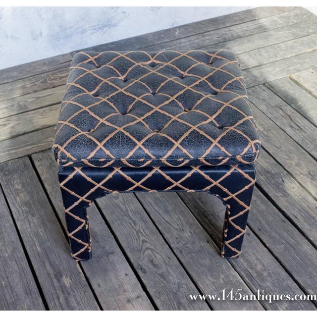 Wood 1970s Contemporary Square Tufted Benches - a Pair For Sale - Image 7 of 8