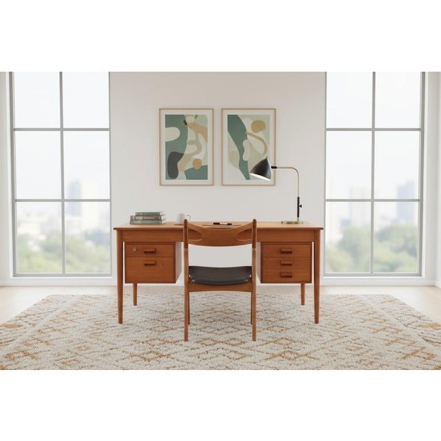Teak Desk by Børge Mogensen for Søborg Møbelfabrik, Denmark, 1960s For Sale - Image 9 of 12