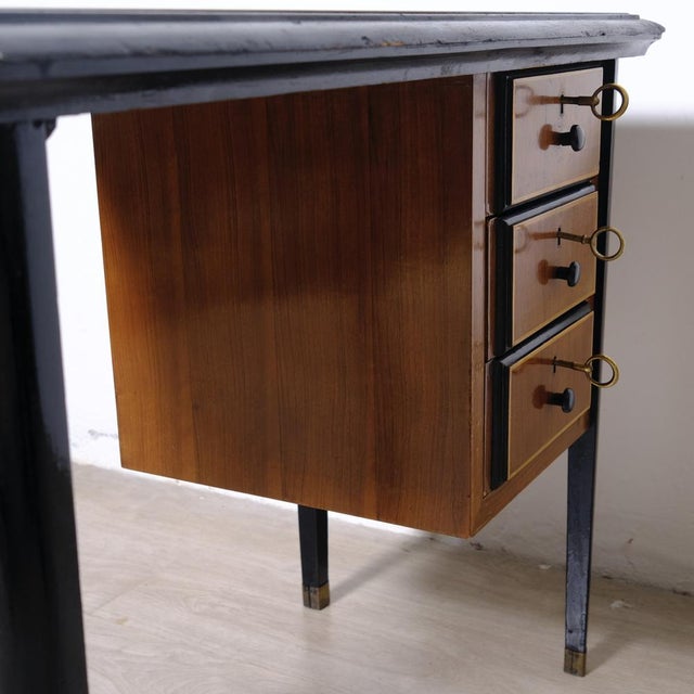 Modern Mid-Century Modern Writing Desk with Drawers, Italy, 1950s For Sale - Image 3 of 18