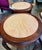 Late 20th Century Carved Round Walnut Side Tables With Marble Top For Sale - Image 4 of 7