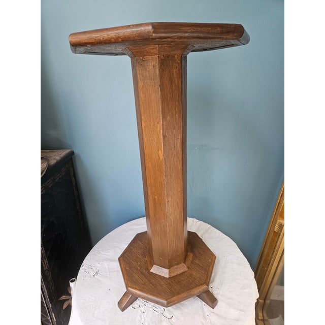Mission Style American Arts and Craft Pedestal Stand For Sale - Image 4 of 12