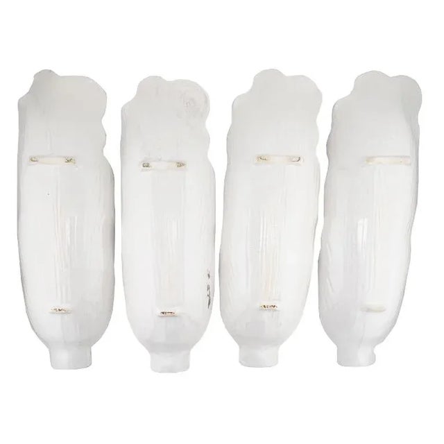 Set of 4 Vintage White Ceramic Corn Dishes, Mid-Century Corn Holders For Sale - Image 10 of 10