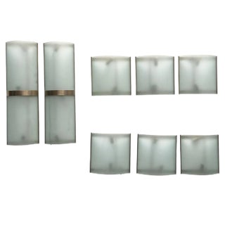 Wall Lights in the style of Fontana Arte, Italy, 1960s, Set of 8 For Sale