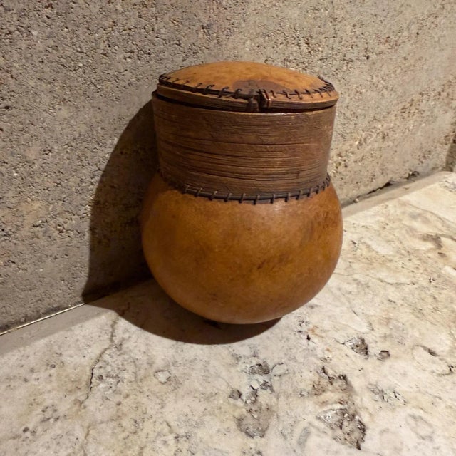Wood 1960s Old Gourd Art Lidded Vessel Made in Malta For Sale - Image 7 of 8