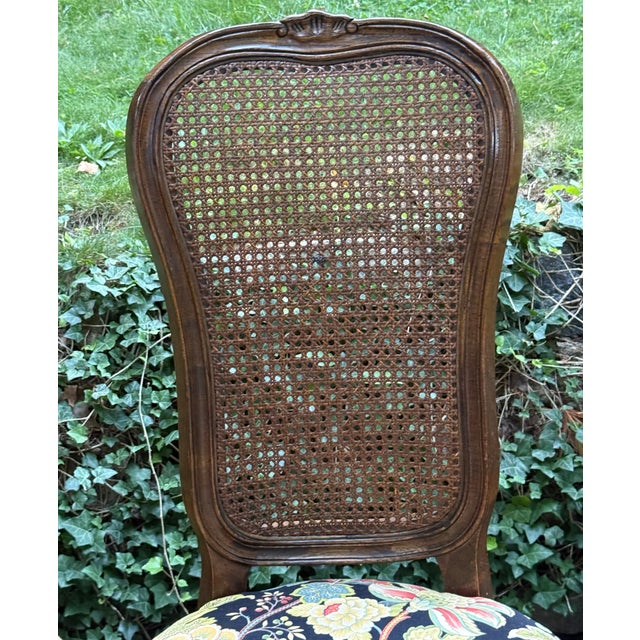 French Vintage Century Furniture Cane Back Dining Chairs - A Pair For Sale - Image 3 of 11