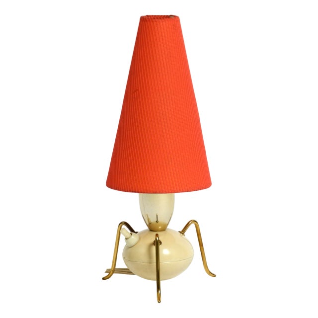 Mid-Century Modern Brass Tripod Table Lamp, 1950s For Sale