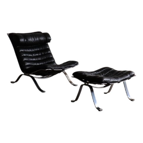 Set of Ari Lounge Chair and Ottoman by Arne Norell for Norell Mobler AB, Sweden, 1966 For Sale