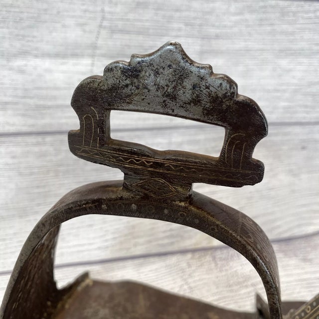 Antique Turkish Ottoman Iron Horse Saddle Stirrups- Set of 2 For Sale - Image 10 of 12