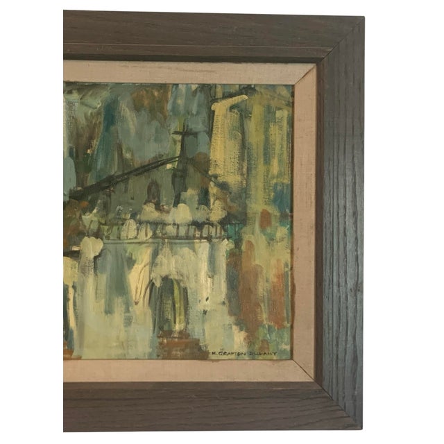 1960s San Francisco Mission Dolores by M. Grafton Dulaney Oil on Board, Framed For Sale - Image 4 of 5
