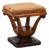 Art Deco Walnut Stool with Fabric, Italy, 1920s For Sale