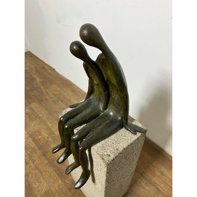 Bronze C. 1980s Ramiz Barquet Modernist Bronze Figural Sculpture For Sale - Image 8 of 12