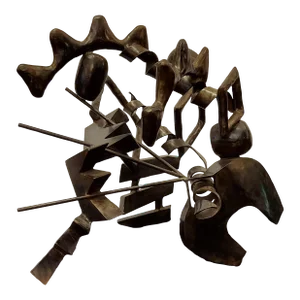 1996 Alex Barrett Abstract Bronze Sculpture