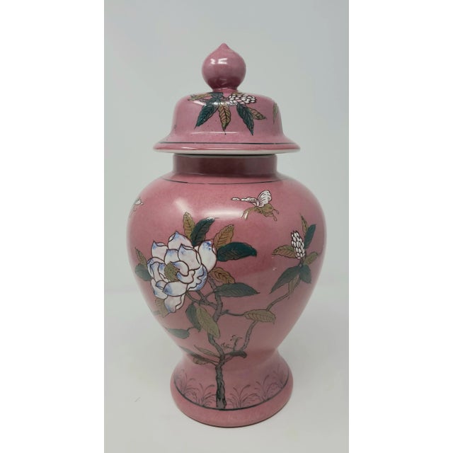 Vintage Fenton Porcelain Hand Painted Ginger Jar Made in Hong Kong Chairish