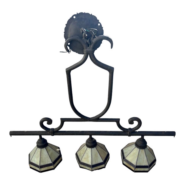 Steven Handelman Wrought Iron Kitchen Chandelier For Sale