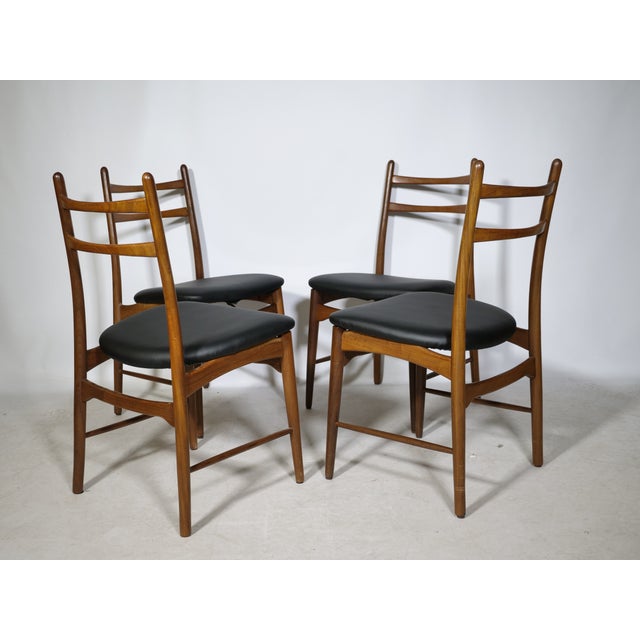 Mid-Century Modern Teak Dining Chairs by Georg Leowald, 1960s, Set of 4 For Sale - Image 11 of 15
