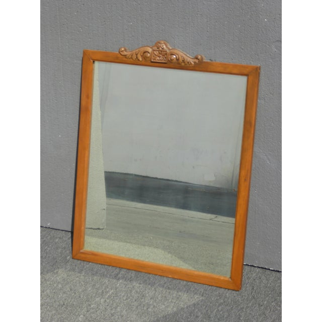 French Country Vintage French Country Aged Wall Mantle Mirror W Aged Mirror For Sale - Image 3 of 12