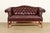 Hancock and Moore Style Vintage Chippendale Tufted Oxblood Leather Camelback Chesterfield Sofa, Circa 1980s For Sale - Image 14 of 14