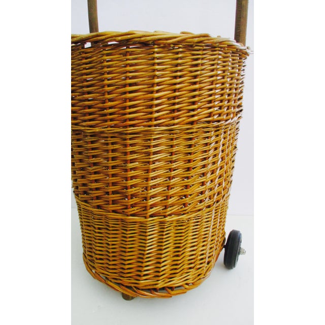Boho Chic Rattan Wicker Farmers Market Basket Chairish