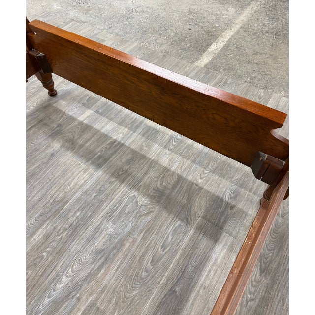 Late 20th Century Vintage Full Size Colonial Style Solid Maple Low Poster Bed For Sale - Image 5 of 15