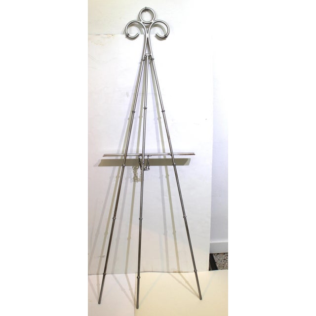 Metal Large Scale Easel With Silver Finish For Sale - Image 7 of 9
