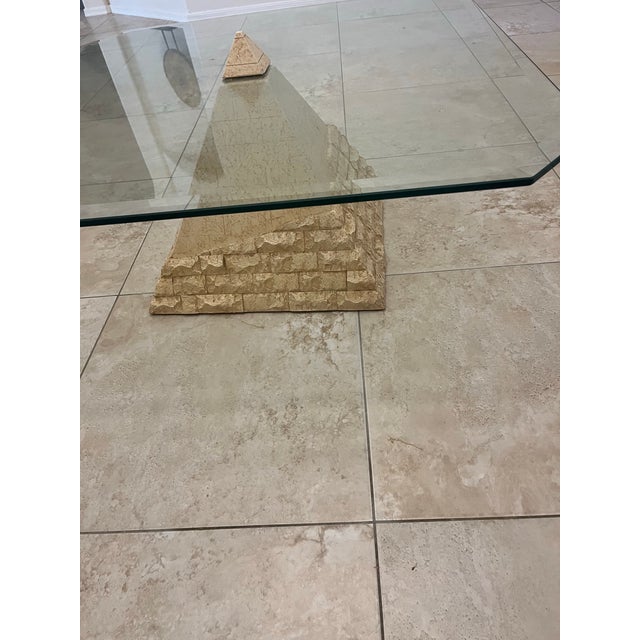 Maitland - Smith Amazing Vintage Postmodern Travertine Pyramid Coffee Table For Sale - Image 4 of 12