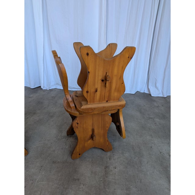 Vintage Tyrolean Wooden Heart Cut-Out Backrest Farmhouse Chair, 1970s, Set of 3 For Sale - Image 18 of 18