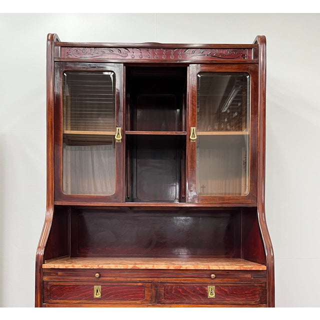 Vienna Secession Cupboard with Floral Panels by Jacob & Josef Kohn, 1890s For Sale - Image 5 of 6