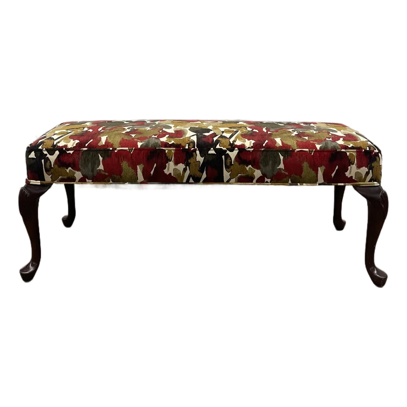 Newly Upholstered Queen Anne Style Hallway/Bedroom Bench | Chairish